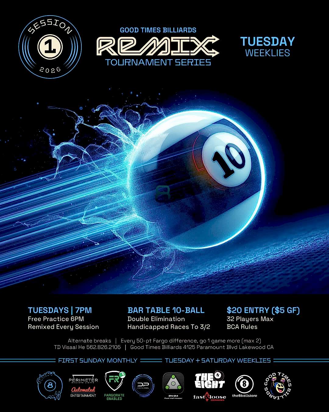 Remix Tournament Series — 10-Ball flyer